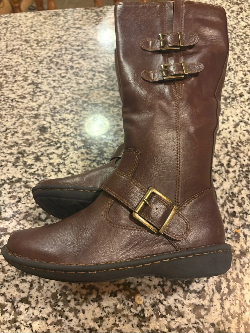 b.o.c. Brown Over-the-Knee Buckle Riding Boots